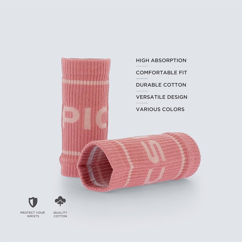 PICSIL - Cotton Sports Wristbands | Absorbent and Breathable | Ideal for Gym, Cross Training, Running and Tennis | Use with Grips | Unisex Design | - Image 2
